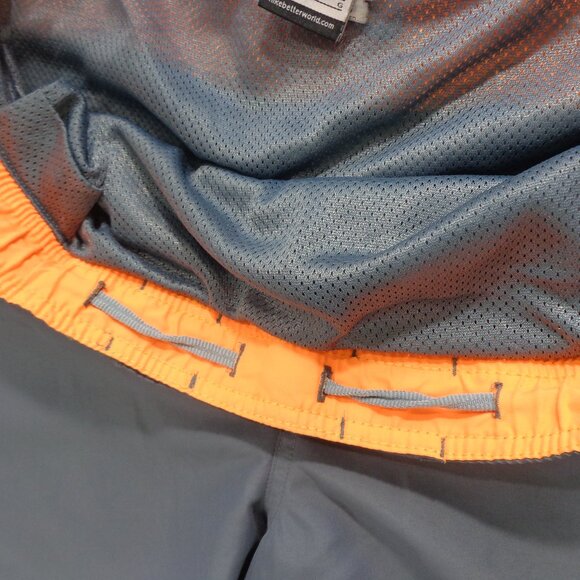 Nike Men's Gray Orange Mesh Lining Drawstring Waistband Swim Trunks Shorts Sz L - Picture 7 of 9